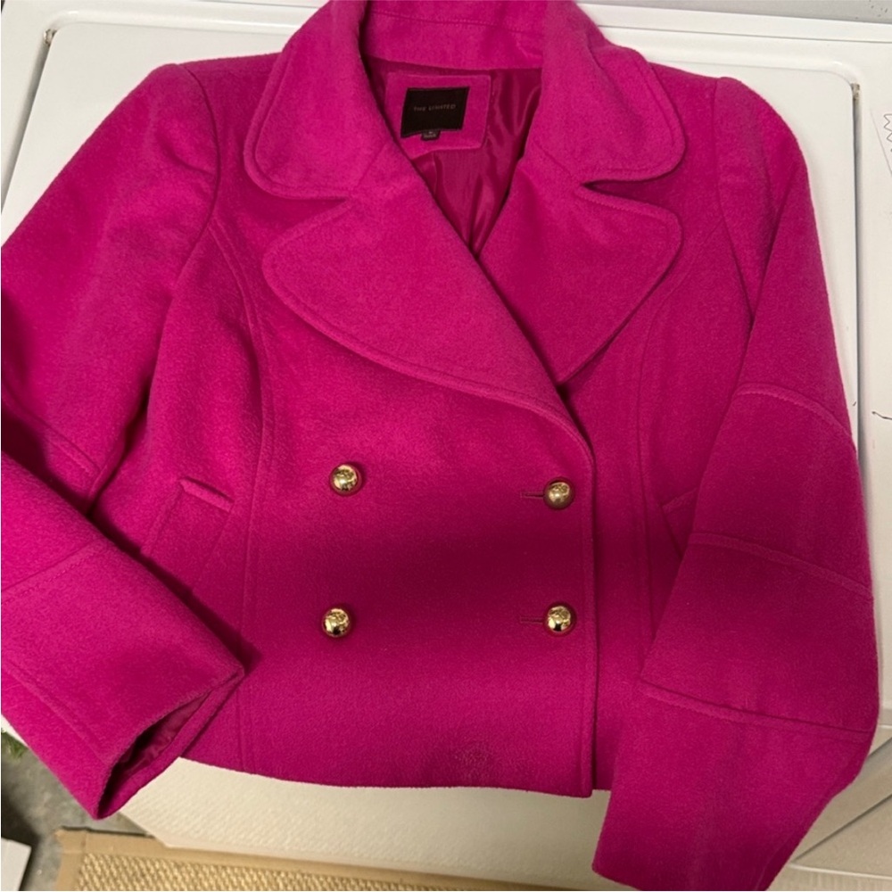 LAST CHANCE❗️ The Limited Fuchsia Pea Coat with Gold Buttons